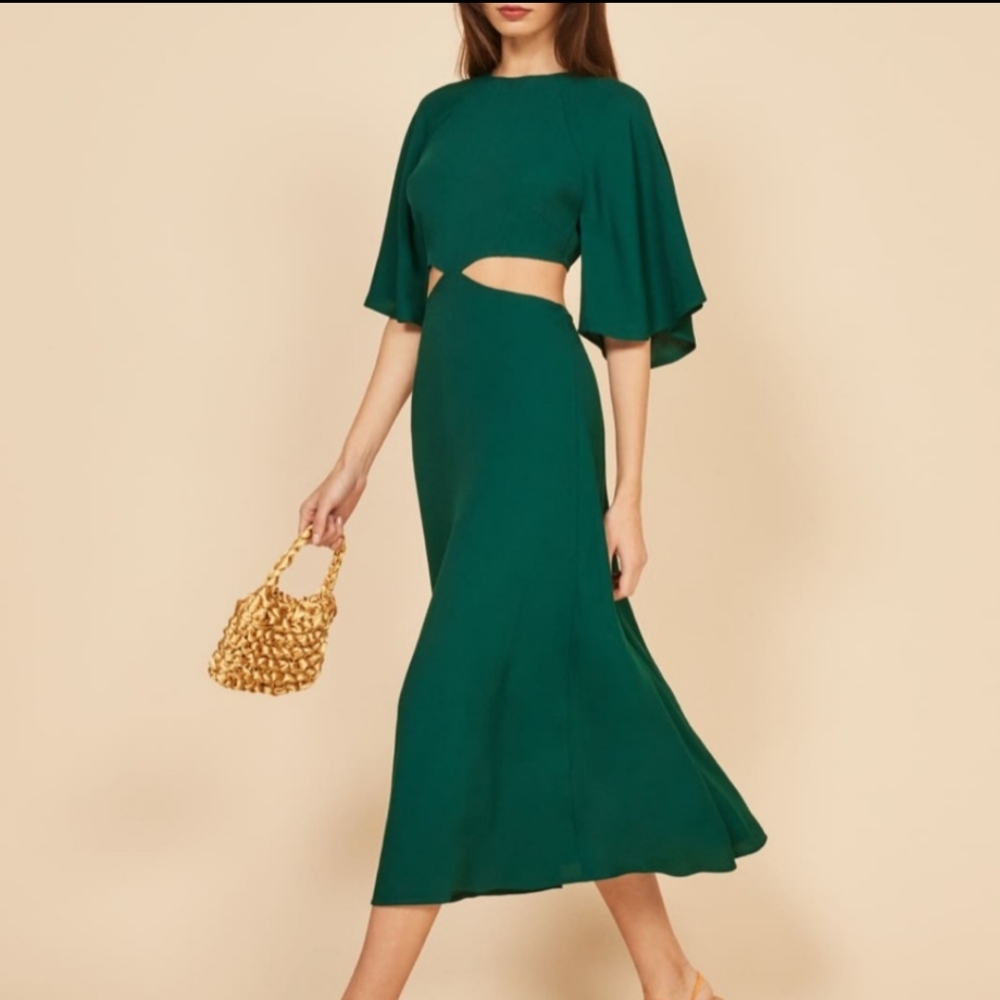 Reformation Benny Dress Green regular size 2